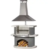 Buschbeck Gartengrillkamin Zürich weiß-anthrazit; 90172.000