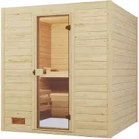 Weka Sauna "Massivholzsauna VALIDA 3" Blockbohlen, moderne Ganzglastür