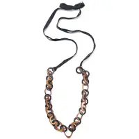 Collezione alessandro Lange Kette "Indira" schwarzes und braunes Horn