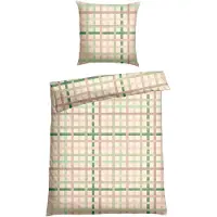 Schiesser Bettwäscheset Luiza | Kariert | Renforcé | 2-teilig | 100% Baumwolle | Angenehm weich & glatt | YKK-Reißverschluss | 135x200 cm + 80x80 cm | Grün