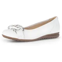 Gabor Ballerina "FLORENZ" Hochzeitsschuh, Flache Schuhe, Slipper mit eleganter Zierkette