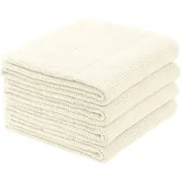 Schiesser Handtuchset Turin | Einfarbig | 4-teilig | 100% Baumwolle | Flauschig & Saugstark | 50x100 cm | Offwhite