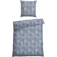 Schiesser Bettwäscheset Missy | Floral | Renforcé | 2-teilig | 100% Baumwolle | Angenehm weich & glatt | YKK-Reißverschluss | 135x200 cm + 80x80 cm | Rauchblau
