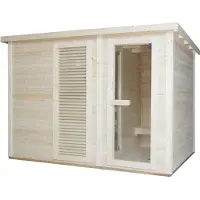 Sanotechnik Sauna "VAASA" Außensauna" geeignet für 5 Personen, Fichetnholz