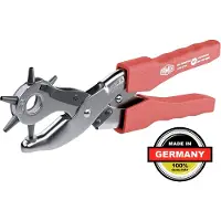 FAMEX Revolverlochzange "3519 Profi", mit Hebelübersetzung, ca. 70% Kraftersparnis, für Leder