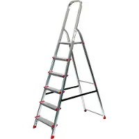 SZ Metall Stehleiter alu 6 Stufen, H: 203,0 cm