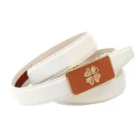 Anthoni Crown Ledergürtel , Damen, Gr. 100, weiß, Leder, unifarben, Gürtel Ledergürtel, Automatik Gürtel mit Herzen und Glitzersteinen
