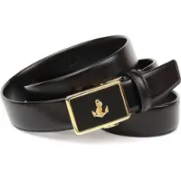 Anthoni Crown Ledergürtel Ledergürtel mit goldfarbenem Anker-Logo