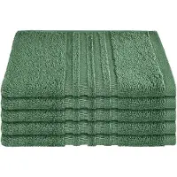 Schiesser Gästehandtücher "Milano aus 100% Baumwolle mit eleganter Bordüre in Hoch-Tief-Optik", (Set, 5 St., 5er Set Gästehandtücher 30 x 50 cm), Made in Green
