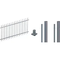 Alberts Zaunkomplettset Chaussee verstellbar, zum Aufschrauben | anthrazit | Höhe 100 cm | Länge 8 m