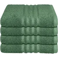 Schiesser Handtuchset Milano | Einfarbig | 4-teilig | 100% Baumwolle | Weich & Saugstark | 50x100 cm | Dunkelgrün