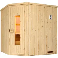 Weka Sauna "Element-Ecksauna VARBERG 2" vorgefertigte Elemente, isolierte Holztür