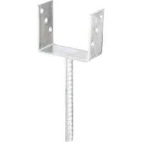 Alberts U-Pfostenträger, (Set, 4 St.), feuerverzinkt, lichte Breite 121 mm, Länge Betonanker 200 mm
