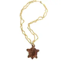 Collezione alessandro Lange Kette "Dina" Anhänger mit Rinde laminiert