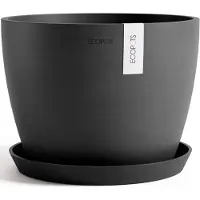 Ecopot's Blumentopf "Stockholm 31 Dunkelgrau", für innen und außen: frostsicher, bruchsicher und lichtbeständig