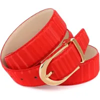 Anthoni Crown Ledergürtel , Damen, Gr. 100, rot, Leder, unifarben, festlich, Gürtel Ledergürtel, mit glänzender ovaler Schließe