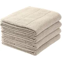 Schiesser Handtuchset Turin | Einfarbig | 4-teilig | 100% Baumwolle | Flauschig & Saugstark | 50x100 cm | Helltaupe
