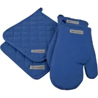 Ross Topflappen "Exclusiv", (Set, 4 tlg.), 2x Topflappen und 2x Grillhandschuh, 100% Baumwolle