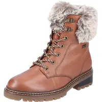 Remonte Winterboots "ELLE-Collection", Damen, Gr. 44, Schurwolle, braun (braun, kombiniert), Leder, Textil, Schuhe Winterboots, mit Kontrastnaht