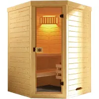 Weka Sauna "Massivholz-Elementsauna LAUK" Blockbohlen,vorgefertigte Elemente, moderne Ganzglastür