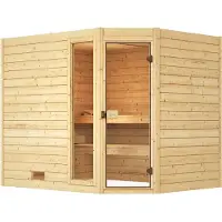 Weka Massivholzsauna VALIDA Eck 3 GTF, BioS 9.0 x B x T x H x 239 x 189 x 204