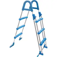 MyPool Sicherheitsleiter mit Edelstahl Holmen-Edelstahl 1,20 m 2x4 Stufen