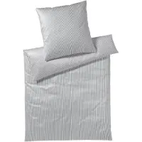 Elegante Mako-Jersey-Bettwäsche Sister Stripe Farbe Silber Größe 155x220+80x80cm