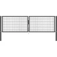 GAH Alberts Zaundoppeltür ALBERTS "Flexo Plus", grau (anthrazit), B:400cm H:120cm, Stahl, Tore, Zaundoppeltür, anthrazit, verschiedene Abmessungen