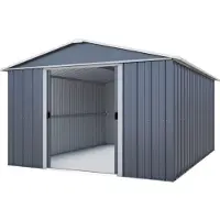 Yardmaster , Metall-Gerätehaus "Heidelberg 1013", anthrazit, 11,03 m², ohne Bodenrahmen