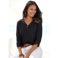 LASCANA Blusenshirt "mit Knopfdetails" aus weicher Qualität mit Viskose