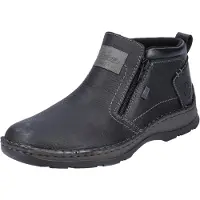 Rieker Winterstiefelette , Herren, Gr. 45, Schurwolle, schwarz, Leder, Lederimitat, Schuhe Winterstiefelette, mit beidseitigen Reißverschlüssen