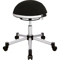 Topstar HALF BALL - Arbeitsstuhl Arbeitshocker Silber/Schwarz