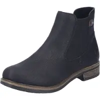Rieker Damen Chelsea Boot elegante Stiefelette Stretch Blockabsatz 72254, Größe:40 EU, Farbe:Schwarz