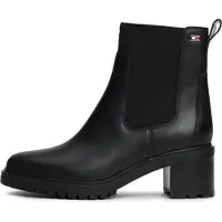 Tommy Hilfiger FLAG MID HEEL LEATHER CH Schwarz