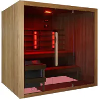 Sanotechnik Sauna "KOTKA" mit Infrarotkabine" geeignet für 5 Personen, Espenholz