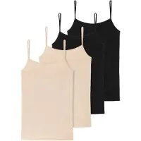 Schiesser Spaghettitop 95/5 Organic Cotton in beige-schwarz | Gr.: 38