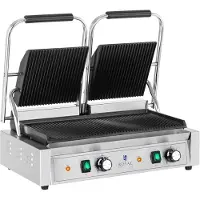 Royal Catering Doppel Kontaktgrill - 3.600 W - geriffelt RCPKG-3600-R