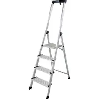 Krause Safety Stufenstehleiter mit Ablage 4 Stufen