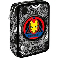 CoolPack Federmäppchen "Etui XL, Marvel, Avengers, mit 2 Reißverschlüssen" befüllt