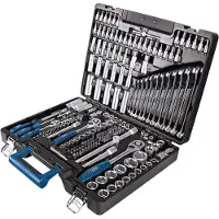 Scheppach TB217 Werkzeugkoffer | 217tlg Werkzeug Set | Werkzeugkiste | Steckschlüssel, Bits, Ratschen, Gabelschlüssel und Gängigen, Steckschlüsselsatz
