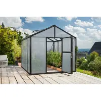 Pergart Vitavia, Aktionsangebot (inkl. 100 Euro Zubehör): Gewächshaus "Zeus 8100", schwarz, 8,1 m², 10 mm HKP