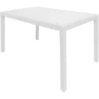 Dmora Gartentisch Portici, Rechteckiger Esstisch, Mehrzweck-Gartentisch in Rattan-Optik, 100 % Italy, 150x90h72 cm, Weiß