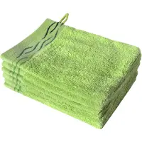 Dyckhoff Waschhandschuh "Wave", (Set, 6 St., 6er Set Waschhandschuhe 16 x 21 cm), mit Jacquard-Bordüre