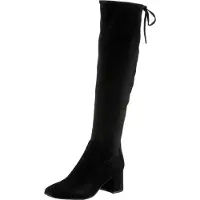 Marco Tozzi Overkneestiefel, Blockabsatz, Stiefel mit Schnürung am Schaftrand