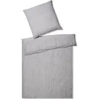 Elegante Leinen Bettwäsche Pure silber 135x200 cm + 80x80 cm