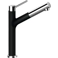 Schock Küchenarmatur "DION SB", schwarz (puro), B:18,9cm H:29,3cm Ø:5cm, Messing, Armaturen, Küchenarmatur, ausziehbarer Auslauf, Rückflussverhinderer, Schwenkbereich 120