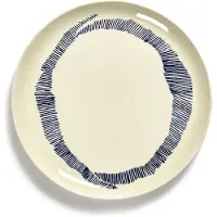 Serax Essteller Feast Tableware by Ottolenghi White Stripes Blue L 26,5 cm