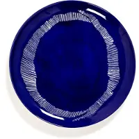 Serax Essteller Feast Tableware by Ottolenghi Dark Blue Stripes White 26,5 cm