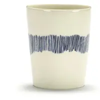 Serax Teeglas Feast Tablware by Ottolenghi White Stripes Blue 330 ml