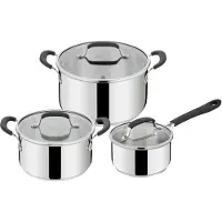 Tefal Jamie Oliver E318S634, Kochset, Edelstahl, Edelstahl, Edelstahl, Schwarz, Silikon